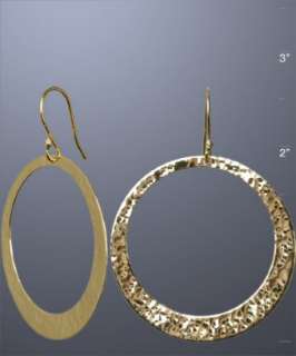 Argento Vivo gold hammered large hoop earrings  