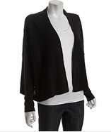 CeCe black cashmere seamed dolman sleeve cardigan sweater style 