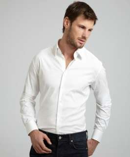 Prada white stretch poplin dress shirt