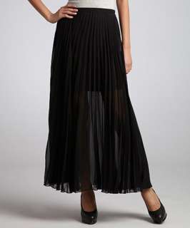 Romeo & Juliet Couture black pleated peek a boo maxi skirt