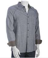 French Connection darkest blue cotton twill button front shirt style 