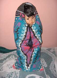 Native American Doll NAVAJO PAPOOSE Nancy Leslie Box  