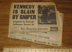 John F Kennedy ASSASSINATED Newspapers. JFK. 1963  