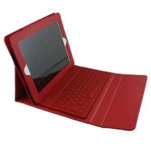  Koolertron Red Built in Bluetooth Keyboard Leather Housing 