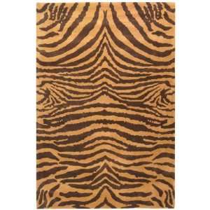   SOH434C Hand Tufted Brown Zebra Wool Rug 6.00 x 6.00.