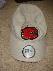 Beige Tan New Era Fits NHL Calgary Flames Ball cap hat  