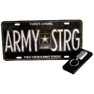  Army Strong License Plate (with Key Chain) Automotive