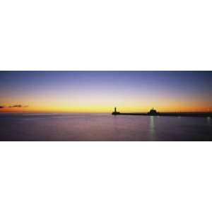 Silhouette of a Lighthouse, Duluth, Minnesota, USA by Panoramic Images 