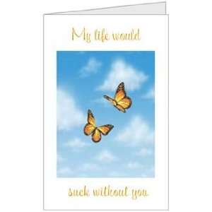 Love Butterfly Relationship Beautiful Quality Greeting Card (5x7) by 