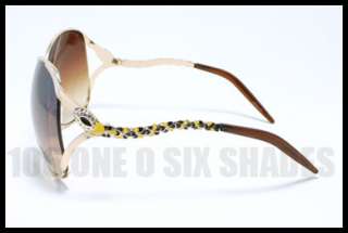 UNIQUE Round Metal Sunglasses Womens Oversize GOLD Yellow
