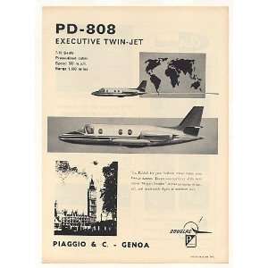  1963 Piaggio PD 808 Executive Twin Jet Aircraft Print Ad 