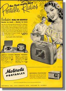 1948 Motorola Portable Radios & Television, Print Ad  