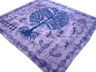   Purple and Blue with the Tree of Life motif, from Jaipur India. Size