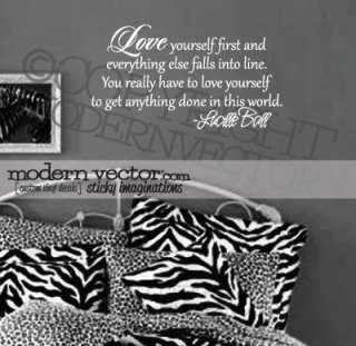 Lucille Ball Vinyl Wall Quote Decal LOVE YOURSELF  