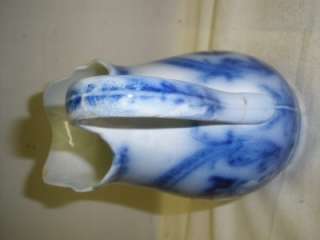   Flow Blue Pitcher Crawford Cooking Ranges Upper Hanley Pottery England