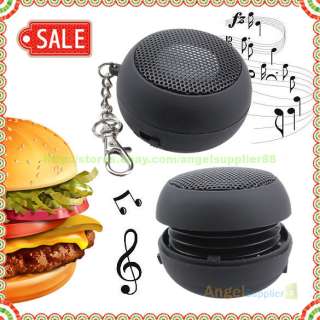 Black Stereo Rechargeable Hamburger Mini Speaker New  