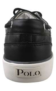 Polo by Ralph Lauren Mens Boat Shoes Sander Soft Leather Black 