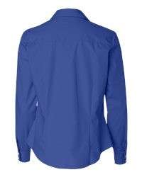 Van Heusen Ladies Silky Poplin Dress Shirt Career S 2XL Royal Blue 