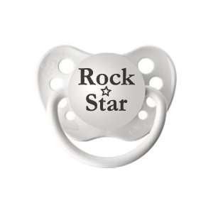  Personalized Pacifiers Rock Star Pacifier in White 