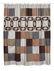 Brown and Gold Shower Curtain Wedding Ring pattern  