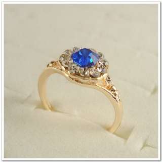   Lots of 10 PCS Gold Plated Rhinestone Crystal Rings R22  