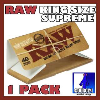 pack RAW KING SIZE SUPREME Creaseless Natural Rolling Papers  