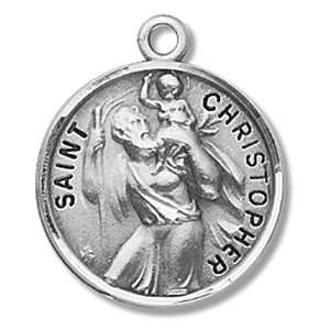 Sterling Silver Patron Saint St Christopher Catholic Religious Medal 