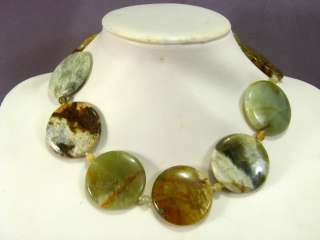 Necklace Fire New Jade 40mm Coin Disc 925  