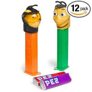PEZ Bee Movie, 0.58 Ounce Assorted Candy Dispensers (Pack of 12 