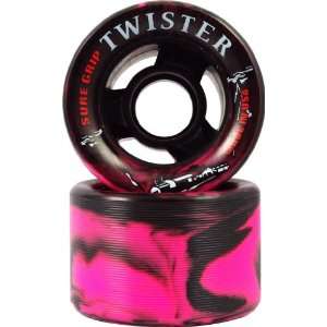  Sure Grip Twister Pink & Black Swirl Skate Wheels 8 Pack 
