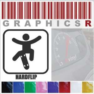   Decal Graphic   Skateboarding Skate Board Tricks Hardflip A103   Black