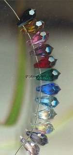 12 Swarovski Crystal Pendant Drops Color Mix 11MM #6000  