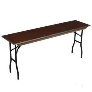   24 X 60 Steel Edge Stained Plywood Folding Table: Home & Kitchen