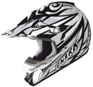 Shark MXR Contest Offroad Helmet Black Silver Large L  