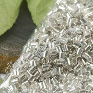 description 1000Pcs silver tone crimps tube findings beads h0283