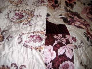 NIP Soft Pink & Lavender SATIN ROSES Twin QUILT/THROW  
