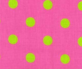 NEW 42X14 Polka Dot Hot Pink Lime Green Curtain Valance  