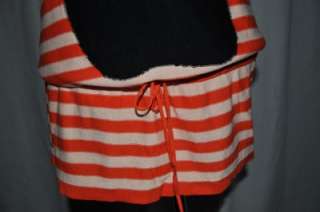 SONIA RYKIEL Orange Striped Pear Sweater Tank Top 40  