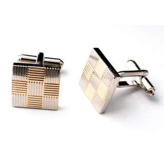   Classic Design Square Gold Silver Cufflinks for man Cuff Links  