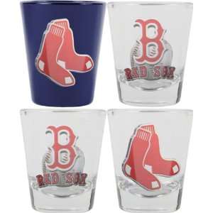  Boston Red Sox 3D Logo Shot Glass Set: Sports & Outdoors