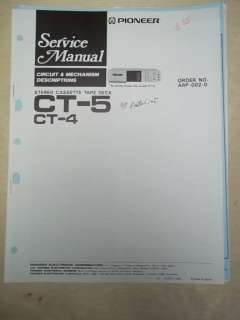   /Repair Manual~CT 4/5 Cassette Tape Deck Mechanism~Original  