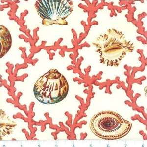   Shell Walks Fabric Shower Curtain Coral & Seashells