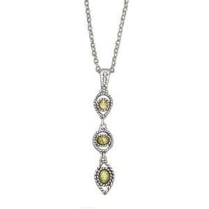  Sterling Silver Peridot Pendant Necklace Jewelry