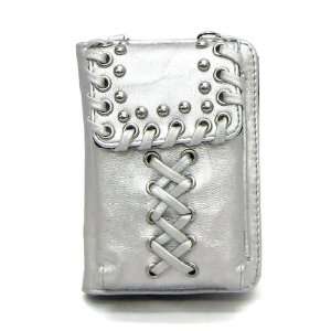  Silver Mini Purse Cell Phone Zip Around Wallet for I Phone 