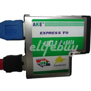 Express Card 54MM to 2 port USB 3.0 & eSata Adapter  