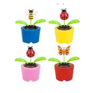  4¼ Plastic Solar Powered Dancing Bugs, Pack of 4 Patio 