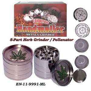  Leaf Design 5 Part Stainless Steel Herb & Spice Grinder / Pollenator