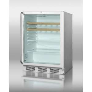  in beverage refrigerator, with stainless steel cabinet, glass door 