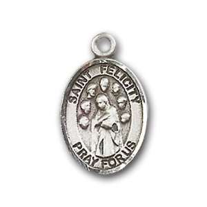 925 Sterling Silver Baby Child or Lapel Badge Medal with St. Felicity 