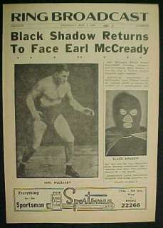 Wrestling Program 1950 Calgary McCready Black Shadow  